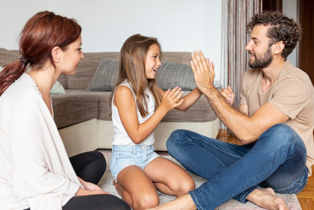 side-view-family-playing-together