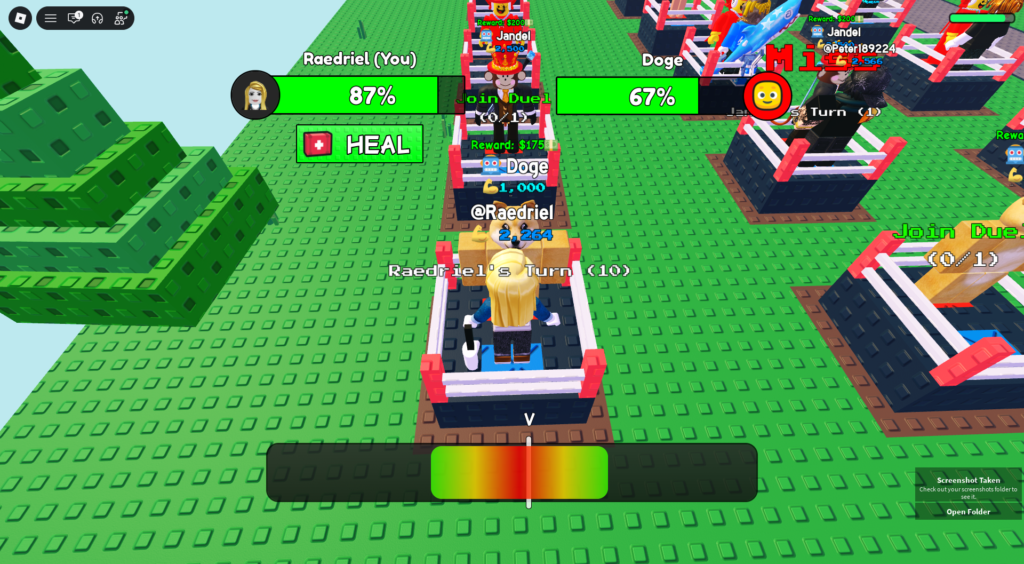 RobloxScreenShot20260206_211123237 Screenshot from a Roblox experience where the game is to slap your oppontent at the right time.